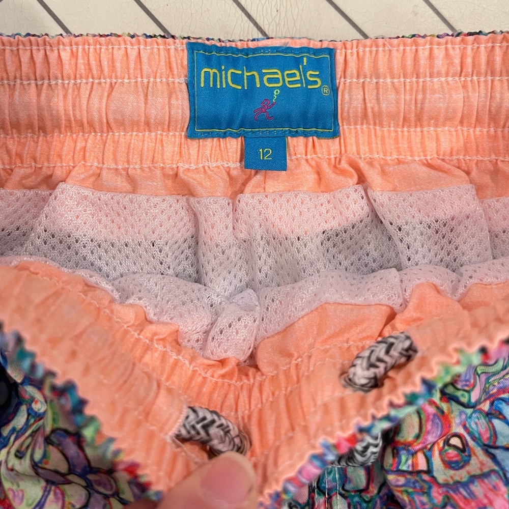 Michael's Multicolor Fish Patterned Swim Trunks - Picture 6 of 11